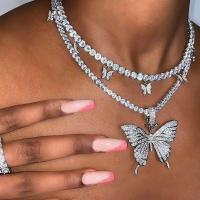 Zink Legierung Straßkette, Zinklegierung, Modeschmuck & verschiedene Stile für Wahl & für Frau & mit Strass, keine, verkauft von Strang