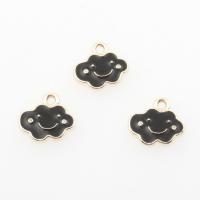 Zinc Alloy Jewelry Pendants, Cloud, plated, DIY, black, 13*9*1.5mm Approx 2mm 