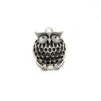 Zinc Alloy Jewelry Pendants, Owl, plated, hollow 