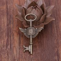 Zinc Alloy Key Pendants, fashion jewelry & DIY, brown 