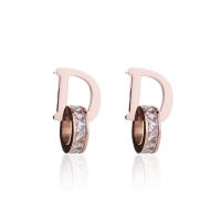 Boucles d'oreilles en acier titane, Placage, bijoux de mode & pour femme, couleur or rose, Vendu par paire