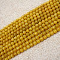 perles en Jade jaune, jaune de jade, Rond, poli, DIY & normes différentes pour le choix, Jaune, Vendu par brin