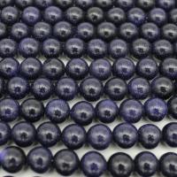 Blue Goldstone Beads, Round, polished, DIY dark blue 