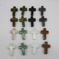 Gemstone Jewelry Pendant, Natural Stone, Cross, polished, DIY 