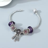 European Match Cristal Bracelets, alliage de zinc, avec cristal, bijoux de mode & avec strass, violet, 19cm, Vendu par PC