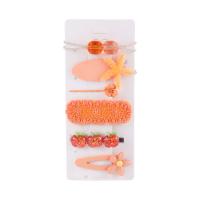 Set Joyería del Pelo para Niños, aleación de zinc, pinza de pelo & joyería del elástico del Pelo, Chica, más colores para la opción, 4.5-7.5cm, Vendido por Set