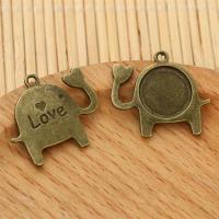 Zinc Alloy Pendant Cabochon Setting, fashion jewelry & DIY, antique bronze color 