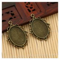 Zinc Alloy Pendant Cabochon Setting, fashion jewelry & DIY, antique bronze color 