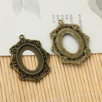 Zinc Alloy Pendant Cabochon Setting, fashion jewelry & DIY, antique bronze color, 25MM 