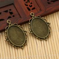 Zinc Alloy Pendant Cabochon Setting, fashion jewelry & DIY, antique bronze color, 25MM 