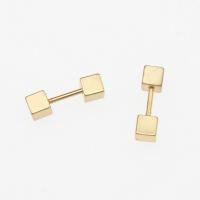 Edelstahl Stud Ohrring, 303 Edelstahl, plattiert, Modeschmuck & für Frau, goldfarben, 14*4mm, 12PCs/Strang, verkauft von Strang