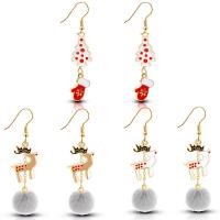 Pendientes de Navidad, aleación de zinc, chapado, Joyería & diferentes estilos para la opción & para mujer, más colores para la opción, Vendido por Par