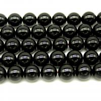 Natural Black Agate Beads, Round, polished, DIY black 