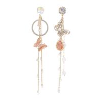 Asymmetric Earrings, Zinc Alloy, fashion jewelry & for woman & with rhinestone 