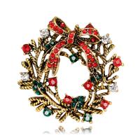 Weihnachten Schmuck Brosche, Zinklegierung, plattiert, für Frau & mit Strass, keine, 43x44mm, verkauft von PC