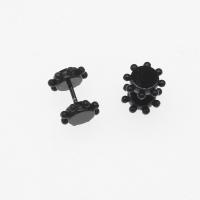 Arete de acero inoxidable , Acero inoxidable 303, chapado, Joyería & para mujer, Negro, 12*10*3mm, 12bolsaspantalón/Grupo, 2parespareja/Bolsa, Vendido por Grupo