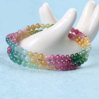 Bracelet de tourmaline, Rond, poli, naturel & DIY & style de bonbons, multicolore, 4.5mm, Vendu par brin