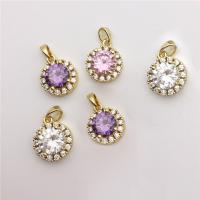 Rhinestone Brass Pendants, gold color plated, DIY & with rhinestone 