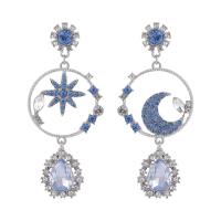 Asymmetric Earrings, Zinc Alloy, fashion jewelry & for woman & with rhinestone 