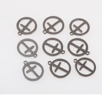 Pendentifs en acier inoxydable, Rond, Placage, DIY, argent, 16.5*14.5*1mm Environ 1.5mm, Vendu par PC