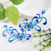 Zinc Alloy Hair Stick Findings, with enamel, Phoenix, plated, DIY, blue, 75*43mm 