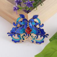 Zinc Alloy Hair Stick Findings, with enamel, Phoenix, plated, DIY, blue, 61.5*43mm 