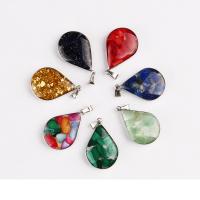 Pendentif bijoux de pierre gemme, larme, poli, DIY & styles différents pour le choix, plus de couleurs à choisir, 7*18*22mm, Vendu par PC