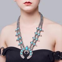 Collier turquoise en alliage de Zinc , avec turquoise, Placage, style folk & pour femme, plus de couleurs à choisir, 65mm Environ 22.83 , Vendu par brin