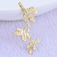 Pendentifs de feuille en laiton, branche, Placage de couleur d'or, DIY Vendu par PC