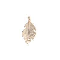 Pendentifs de feuille en laiton, Placage de couleur d'or, DIY Vendu par PC