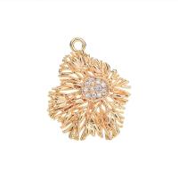 Cubic Zirconia Micro Pave Brass Pendant, gold color plated, micro pave cubic zirconia 