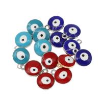 Zink-Legierung Evil Eye Anhänger, Zinklegierung, rund, plattiert, DIY & Halloween Schmuck, keine, 11*13.5*4.5mm, Bohrung:ca. 1mm, 100PCs/Tasche, verkauft von Tasche