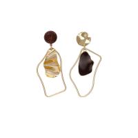 Asymmetric Earrings, Alloy, plated, fashion jewelry & for woman, 2.8cm-6.8cm 