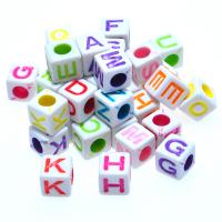 Acryl Alphabet Perlen, Spritzlackierung, Modeschmuck & DIY, 7x7mm, verkauft von kg