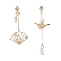 Asymmetric Earrings, Zinc Alloy, fashion jewelry & for woman & with rhinestone 