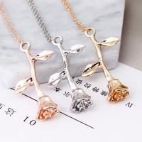 Zinc Alloy Necklace, Rose, plated, for woman 38mm .32 Inch 