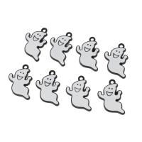 Mode Halloween-Anhänger, Zinklegierung, Geist, plattiert, DIY, weiß, 15*23*2mm, Bohrung:ca. 1mm, 100PCs/Tasche, verkauft von Tasche