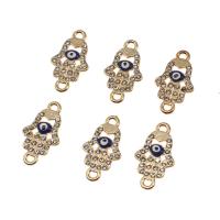 Enamel Zinc Alloy Connector, Hand, plated, DIY, golden, 12.5*22*2.5mm Approx 2mm 