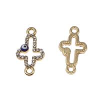 Enamel Zinc Alloy Connector, Cross, plated, DIY, golden, 19*3*10.5mm Approx 1mm 