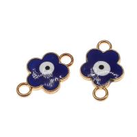 Flower Zinc Alloy Connector, plated, DIY, dark blue, 20*17*3mm Approx 2mm 