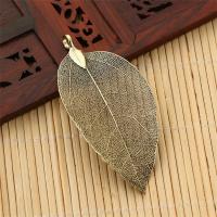 Pendentifs de feuille en laiton, DIY, couleur bronze antique Vendu par PC