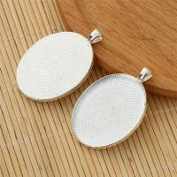 Zinc Alloy Pendant Cabochon Setting, DIY, silver color 