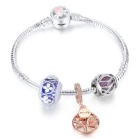 European Bracelets de laiton, avec zircon cubique, bijoux de mode & normes différentes pour le choix, multicolore, Vendu par brin