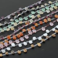 Perles de pierre gemme mixte, Pierre naturelle, larme, Placage, différentes couleurs et motifs pour le choix & DIY & facettes, plus de couleurs à choisir, 8*8*4mm, Vendu par brin