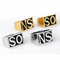 Titanium Steel Finger Ring, plated & for man & enamel Titanium SxTitanium-Smm 