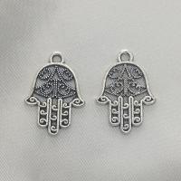 Zinc Alloy Hand Pendants, antique silver color plated, DIY 