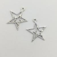 Zinc Alloy Star Pendant, antique silver color plated, DIY 