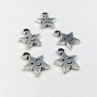 Zinc Alloy Star Pendant, antique silver color plated, DIY 