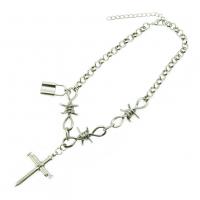 Zinc Alloy Necklace, with Iron, fashion jewelry & Unisex, silver color, 38+7cm 