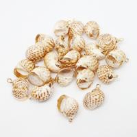 Trompette Shell pendentif en laiton, coquille, conque, Placage, DIY, beige, 15*20mm, Vendu par PC